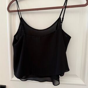 Tobi Black chiffon flowy spaghetti strap Camisole Top Blouse